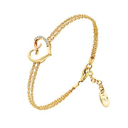 Clogau Kiss Diamond 9ct Yellow Gold Heart Bracelet