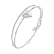 Clogau Kiss Sterling Silver Double Chain Bracelet