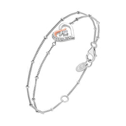 Clogau Kiss Sterling Silver Double Chain Bracelet
