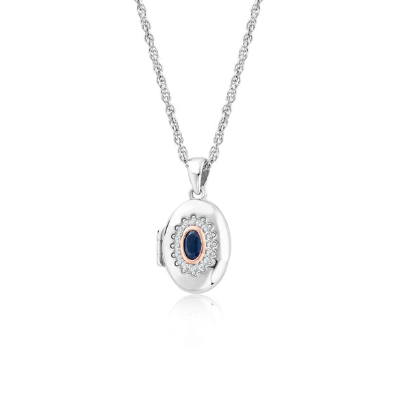 Clogau Princess Diana Sterling Silver Sapphire Locket, 3SLDD0072
