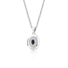 Clogau Princess Diana Sterling Silver Sapphire Locket, 3SLDD0072