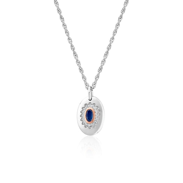 Clogau Princess Diana Sterling Silver Sapphire Pendant, 3SLDD0074