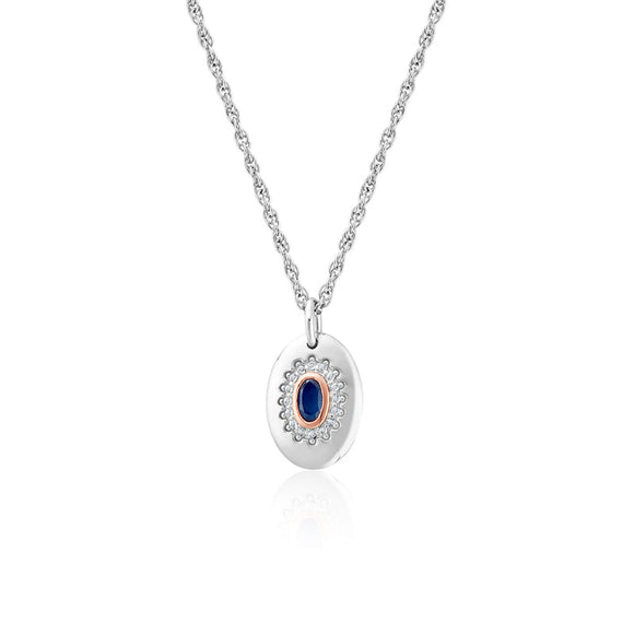 Clogau Princess Diana Sterling Silver Sapphire Pendant, 3SLDD0074