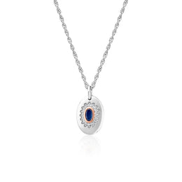 Clogau Princess Diana Sterling Silver Sapphire Pendant, 3SLDD0074