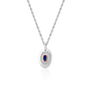 Clogau Princess Diana Sterling Silver Sapphire Pendant, 3SLDD0074