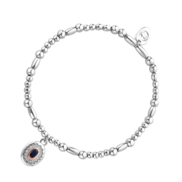 Clogau Princess Diana Sterling Silver Sapphire White Topaz Affinity Bead Bracelet
