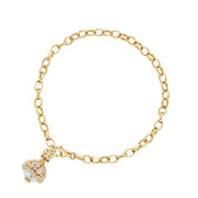 Clogau Royal Crown 9ct Gold Genuine Zircon Pearl Bracelet D