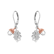 Clogau Royal Oak Leaf Sterling Silver Drop Earrings