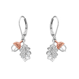 Clogau Royal Oak Leaf Sterling Silver Drop Earrings