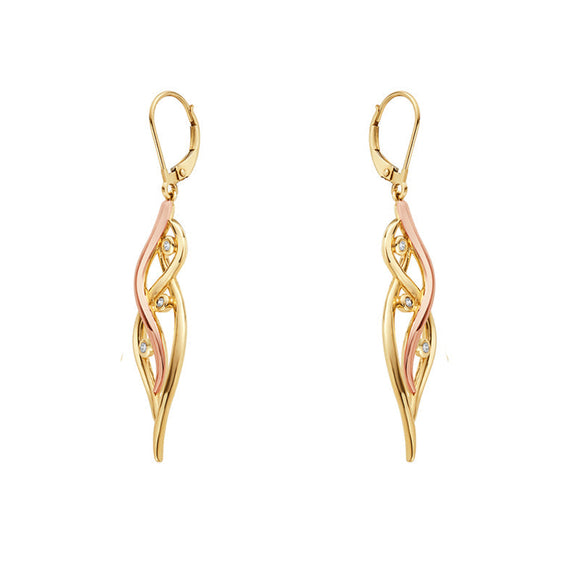 Clogau Swallow Falls 18ct Gold Diamond Drop Earrings