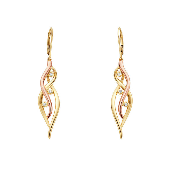Clogau Swallow Falls 18ct Gold Diamond Drop Earrings