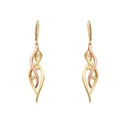 Clogau Swallow Falls 18ct Gold Diamond Drop Earrings