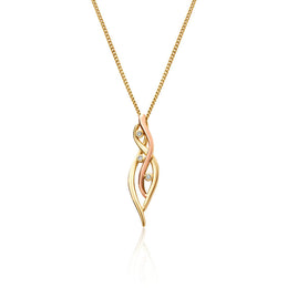Clogau Swallow Falls 18ct Gold Diamond Pendant, GSWF0018
