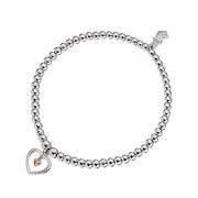Clogau Tree of Life Heart Affinity Sterling Silver Beaded Bracelet