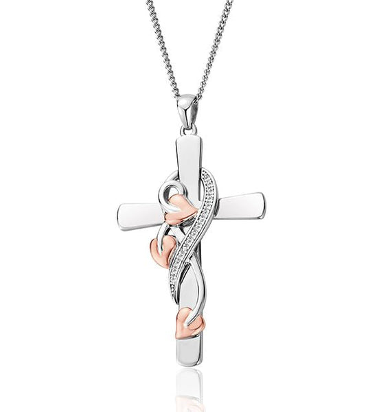 Clogau Tree of Life Sterling Silver Cross Vine Pendant, 3STOLCDCP