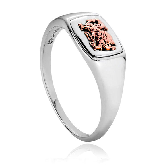 Clogau Welsh Dragon Sterling Silver Signet Ring, 3SCMG81