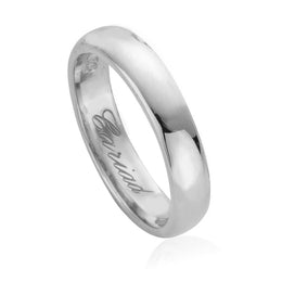 Clogau Windsor 18ct White Gold 4mm Wedding Ring, 18WED4DW.