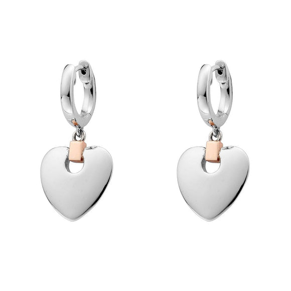 Clogau Cariad Sterling Silver Heart Drop Earrings