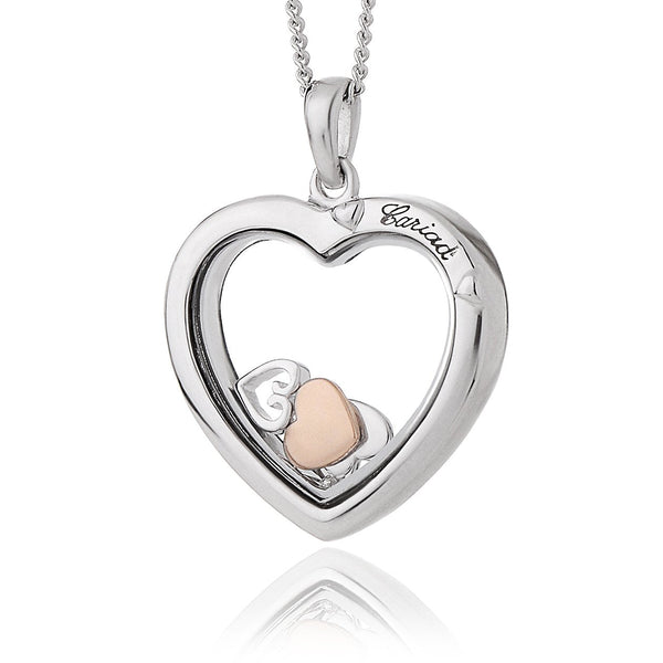Clogau Cariad Inner Charm Sterling Silver Heart Necklace, 3SICLP09.