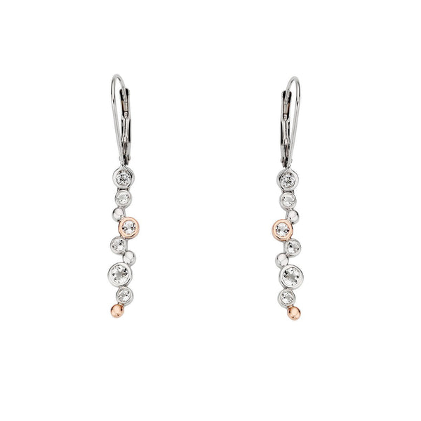 Clogau Celebration Sterling Silver White Topaz Drop Earrings