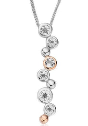 Clogau Celebration Sterling Silver White Topaz Necklace , 3SMP2.