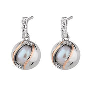 Clogau Salacia Sterling Silver White Topaz Pearl Oyster Stud Earrings
