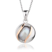 Clogau Salacia Sterling Silver White Topaz Oyster Pearl Necklace, 3SSPP.