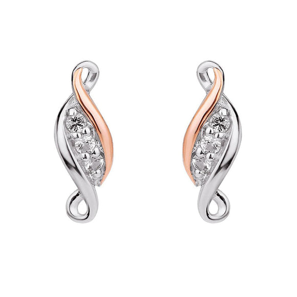 Clogau Past Present Future Sterling Silver Stud Earrings