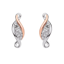 Clogau Past Present Future Sterling Silver Stud Earrings