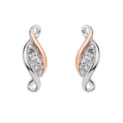 Clogau Past Present Future Sterling Silver Stud Earrings