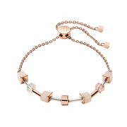 Coeur De Lion GeoCUBE Pink Aventurine Rose Peach Adjustable Bracelet, 5074300235