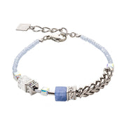 Coeur De Lion GeoCUBE Precious Fusion Chunky Chain Light Blue Bracelet, 5085300720