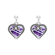 Sterling Silver and Blue John Gate Heart Stud Earrings