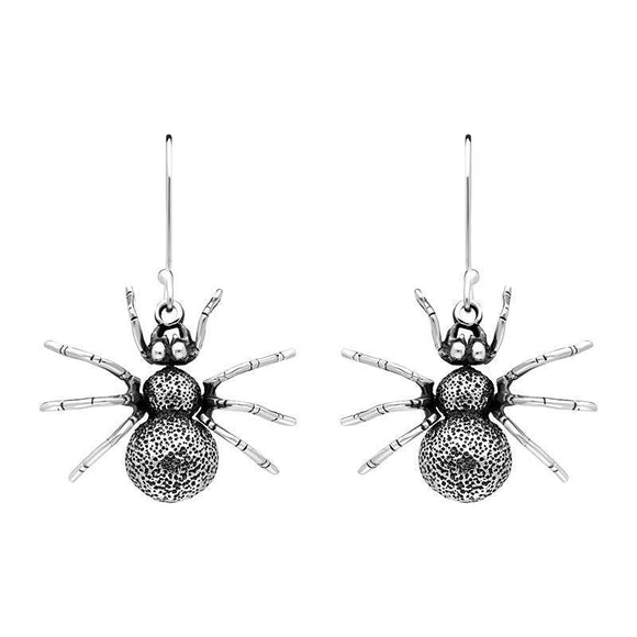 00180669 Sterling Silver Spider Hook Drop Earrings, E2559.