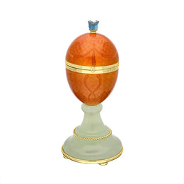 Faberge Victor Mayer 18ct Yellow Gold Enamelled Flower Surprise Egg Objet, F1932_LA_.
