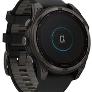 Garmin Fenix 8 47mm Sapphire Solar Carbon Grey DLC Titanium Black Pebble Grey Silicone Watch