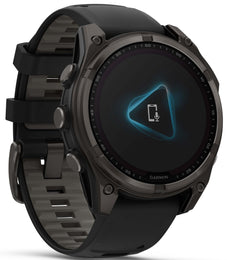 Garmin Fenix 8 47mm Sapphire Solar Carbon Grey DLC Titanium Black Pebble Grey Silicone Watch
