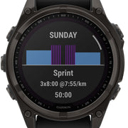 Garmin Fenix 8 47mm Sapphire Solar Carbon Grey DLC Titanium Black Pebble Grey Silicone Watch