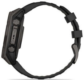 Garmin Fenix 8 47mm Sapphire Solar Carbon Grey DLC Titanium Black Pebble Grey Silicone Watch