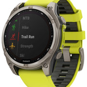 Garmin Fenix 8 47mm Sapphire Solar Titanium Amp Yellow Graphite Silicone