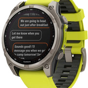 Garmin Fenix 8 47mm Sapphire Solar Titanium Amp Yellow Graphite Silicone