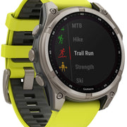 Garmin Fenix 8 47mm Sapphire Solar Titanium Amp Yellow Graphite Silicone