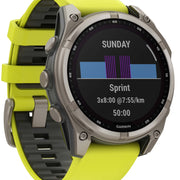 Garmin Fenix 8 47mm Sapphire Solar Titanium Amp Yellow Graphite Silicone