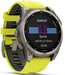 Garmin Fenix 8 47mm Sapphire Solar Titanium Amp Yellow Graphite Silicone Watch