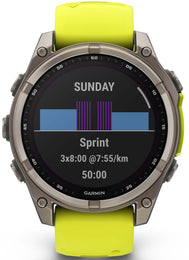 Garmin Fenix 8 47mm Sapphire Solar Titanium Amp Yellow Graphite Silicone Watch