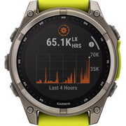 Garmin Fenix 8 47mm Sapphire Solar Titanium Amp Yellow Graphite Silicone