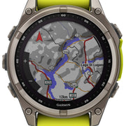 Garmin Fenix 8 47mm Sapphire Solar Titanium Amp Yellow Graphite Silicone