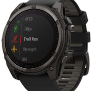 Garmin Fenix 8 51mm Sapphire Solar Carbon Grey DLC Titanium Black Pebble Grey Silicone