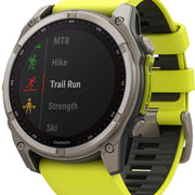 Garmin Fenix 8 51mm Sapphire Solar Titanium Amp Yellow Graphite Silicone Watch
