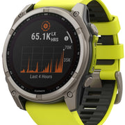 Garmin Fenix 8 51mm Sapphire Solar Titanium Amp Yellow Graphite Silicone